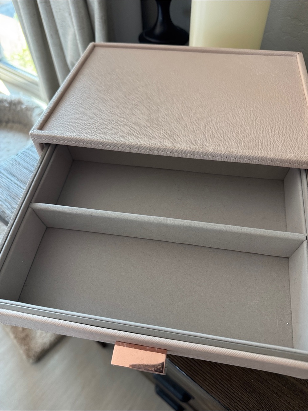 Stackers Faux Leather Jewelry Organizer Box - Blush Pink - Set of 3 - Picture 5 of 5